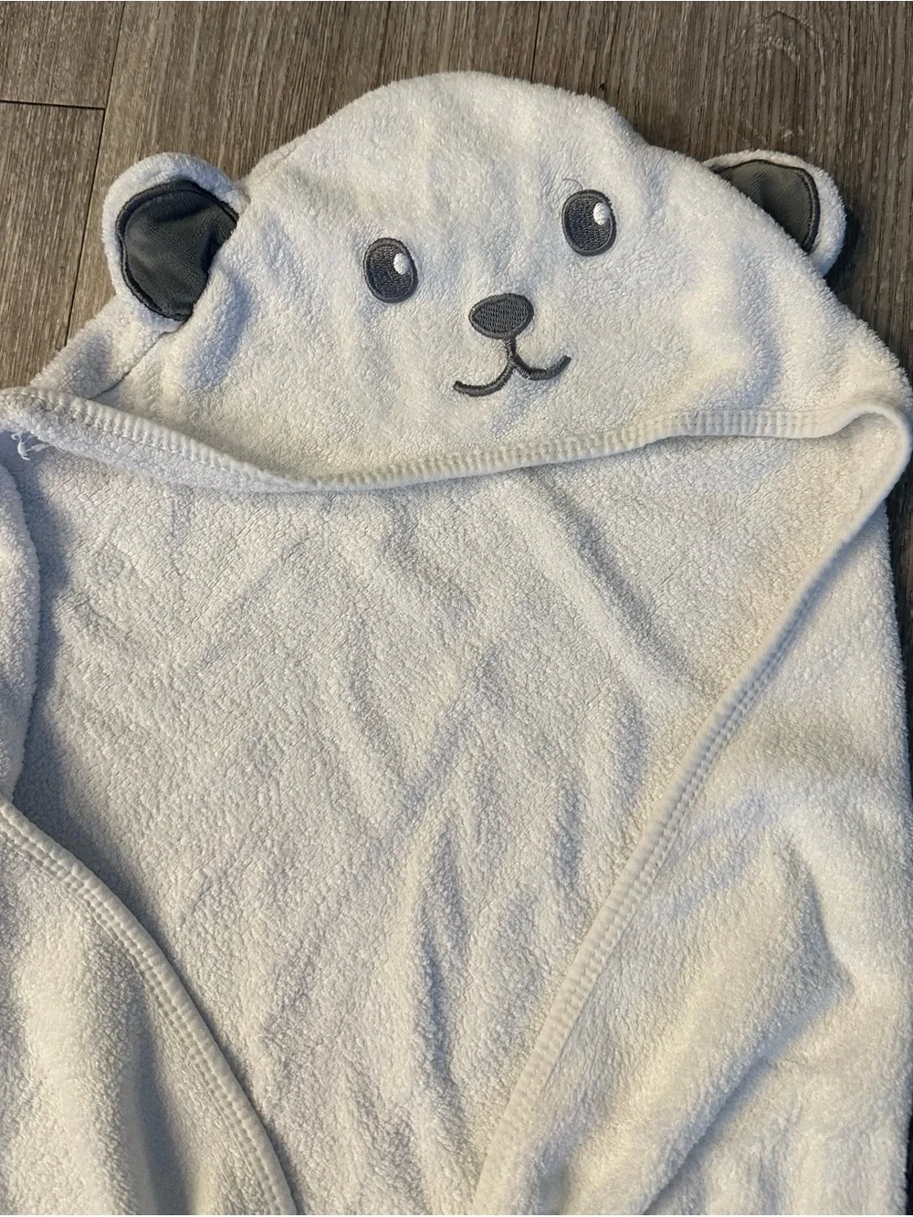 Hiphop Panda Bear Hooded Baby Towel - white